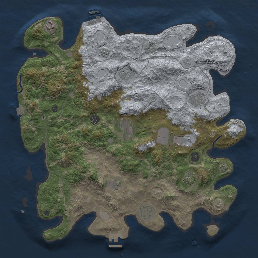 Rust Map: Procedural Map, Size: 4000, Seed: 52586956, 18 Monuments