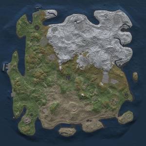 Thumbnail Rust Map: Procedural Map, Size: 4250, Seed: 636307636, 19 Monuments