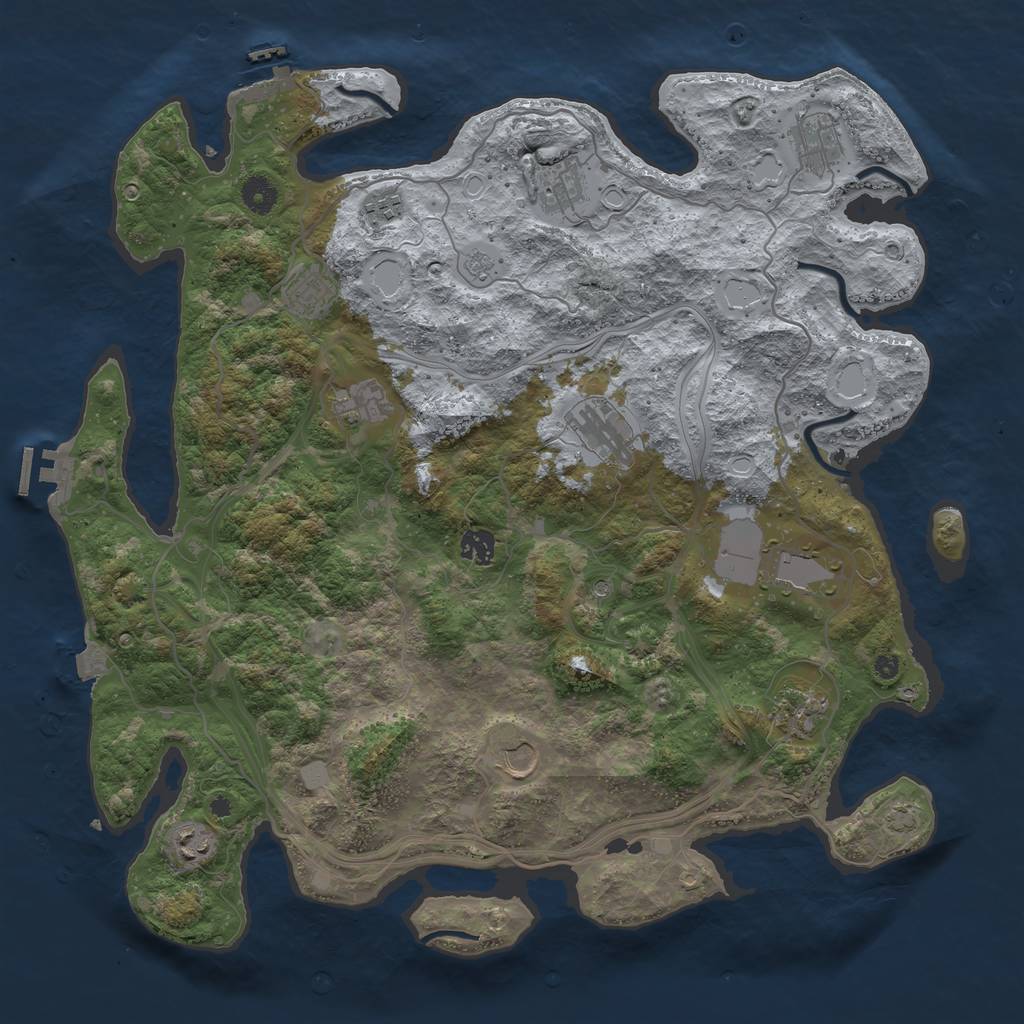 Rust Map: Procedural Map, Size: 4250, Seed: 636307636, 19 Monuments