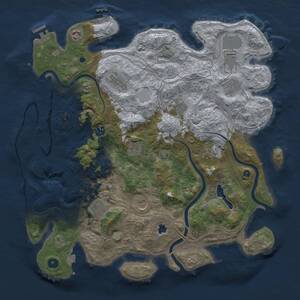 Thumbnail Rust Map: Procedural Map, Size: 4250, Seed: 636307636, 17 Monuments