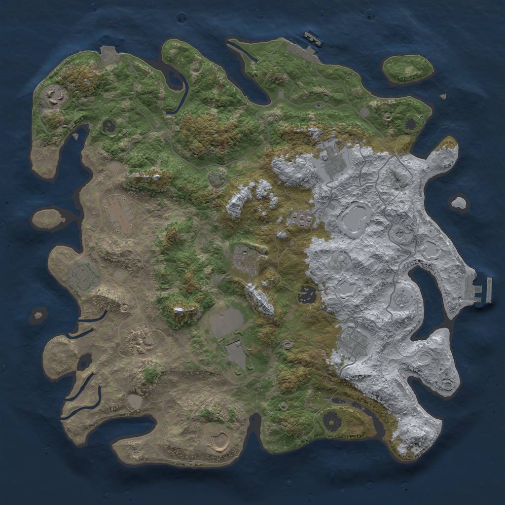 Rust Map: Procedural Map, Size: 4000, Seed: 550320196, 19 Monuments