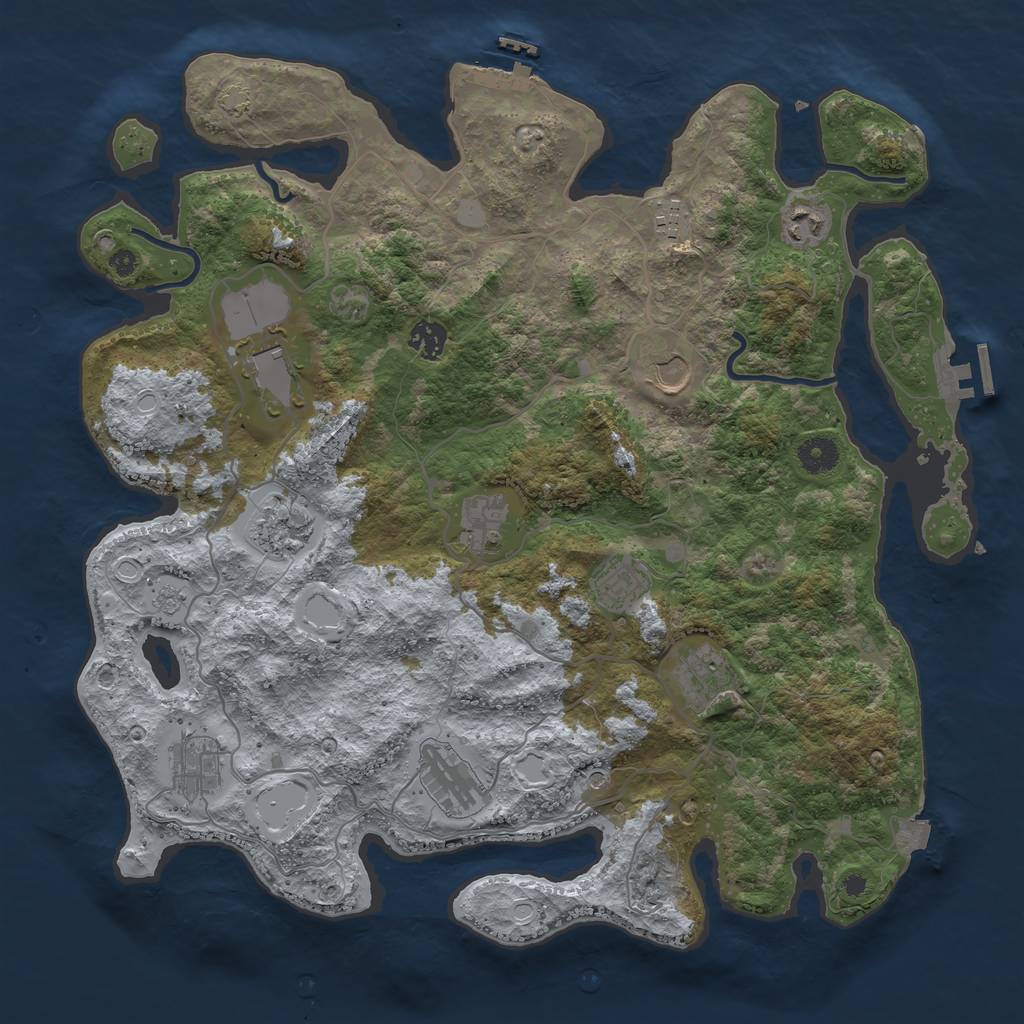 Rust Map: Procedural Map, Size: 4000, Seed: 1498882828, 19 Monuments