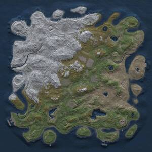 Thumbnail Rust Map: Procedural Map, Size: 4500, Seed: 1745672023, 16 Monuments
