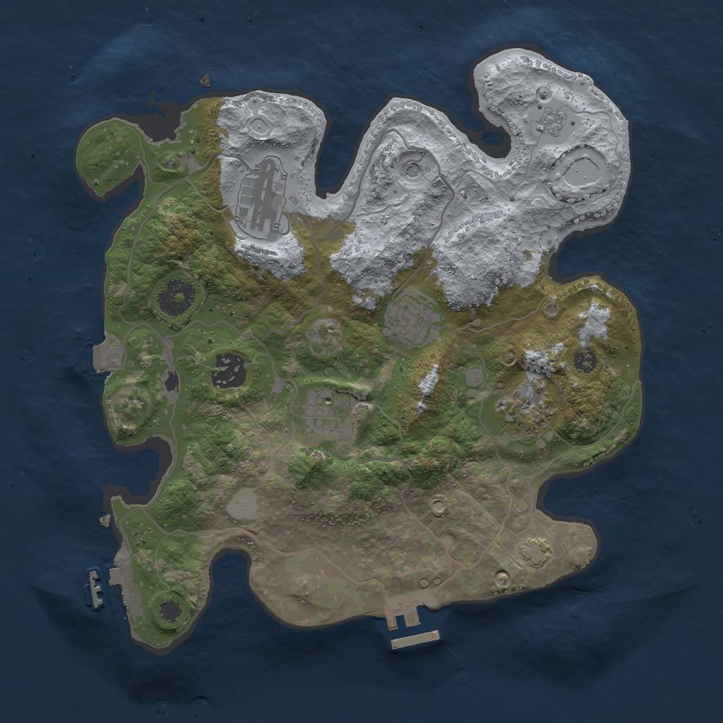 Rust Map: Procedural Map, Size: 3000, Seed: 636937683, 13 Monuments