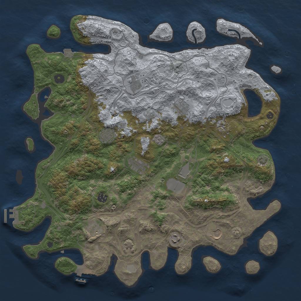 Rust Map: Procedural Map, Size: 4500, Seed: 1422348042, 19 Monuments