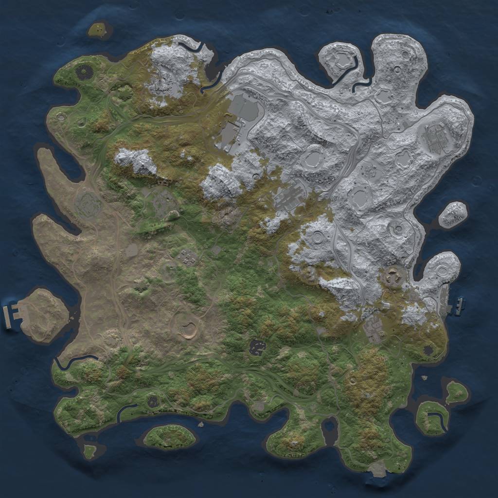 Rust Map: Procedural Map, Size: 4500, Seed: 33663389, 19 Monuments