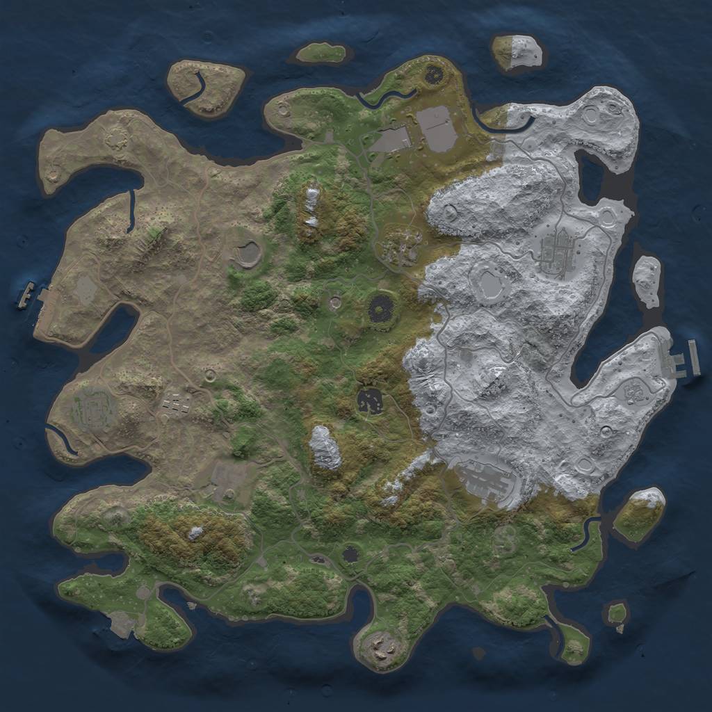 Rust Map: Procedural Map, Size: 4000, Seed: 1590722478, 18 Monuments