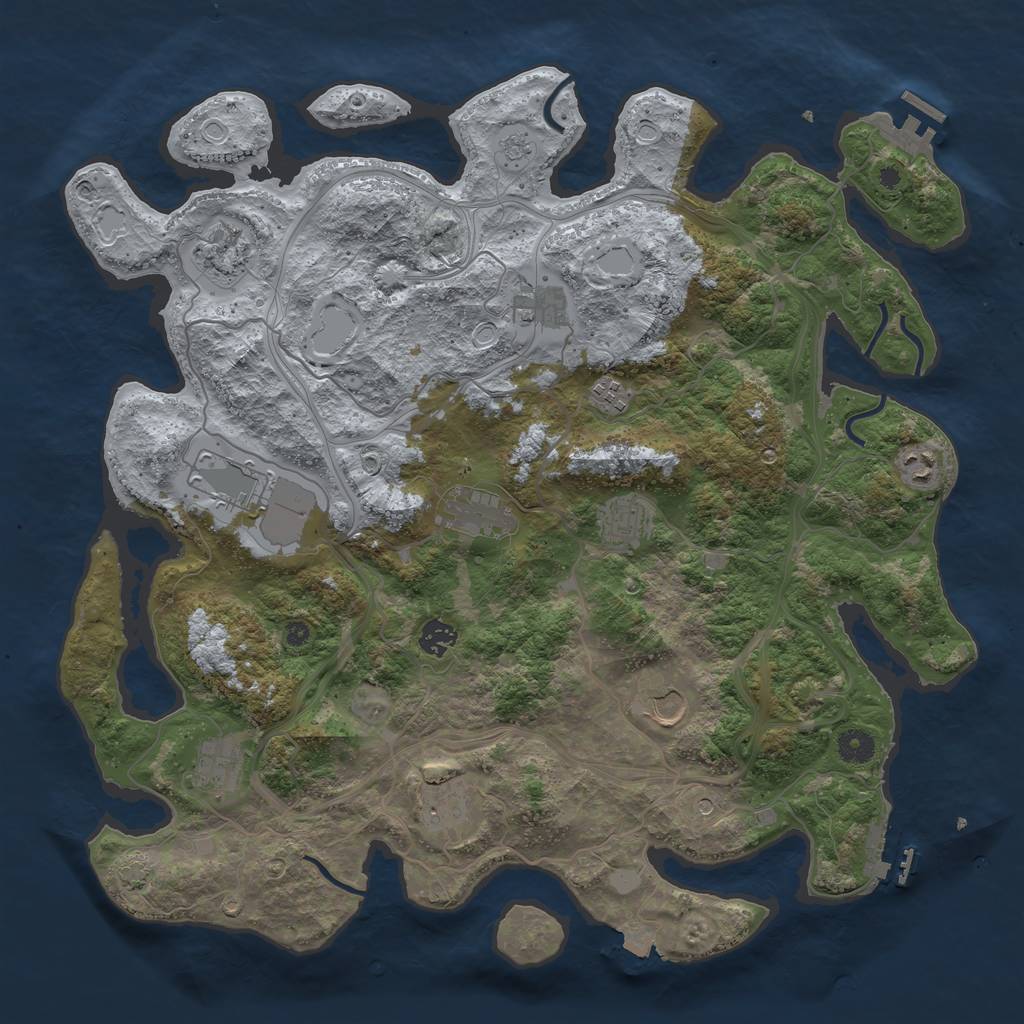 Rust Map: Procedural Map, Size: 4250, Seed: 754944904, 19 Monuments