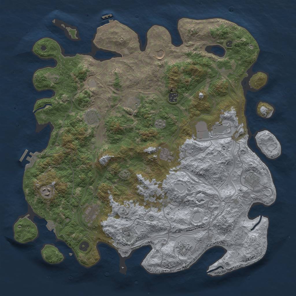 Rust Map: Procedural Map, Size: 4500, Seed: 1475975535, 19 Monuments