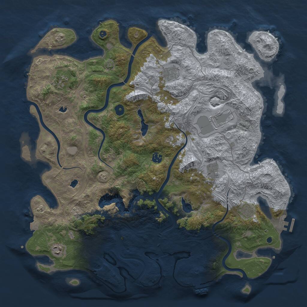 Rust Map: Procedural Map, Size: 4500, Seed: 978986159, 14 Monuments