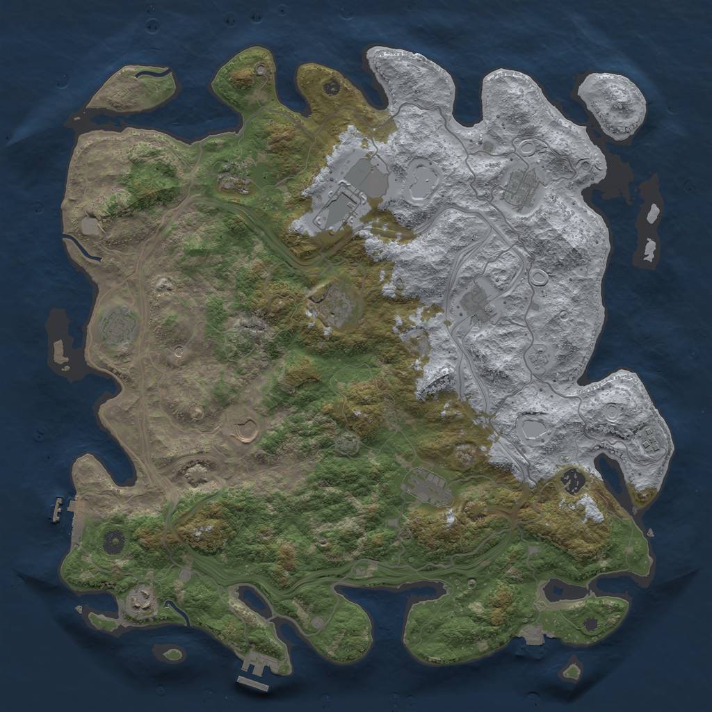 Rust Map: Procedural Map, Size: 4500, Seed: 978986159, 19 Monuments