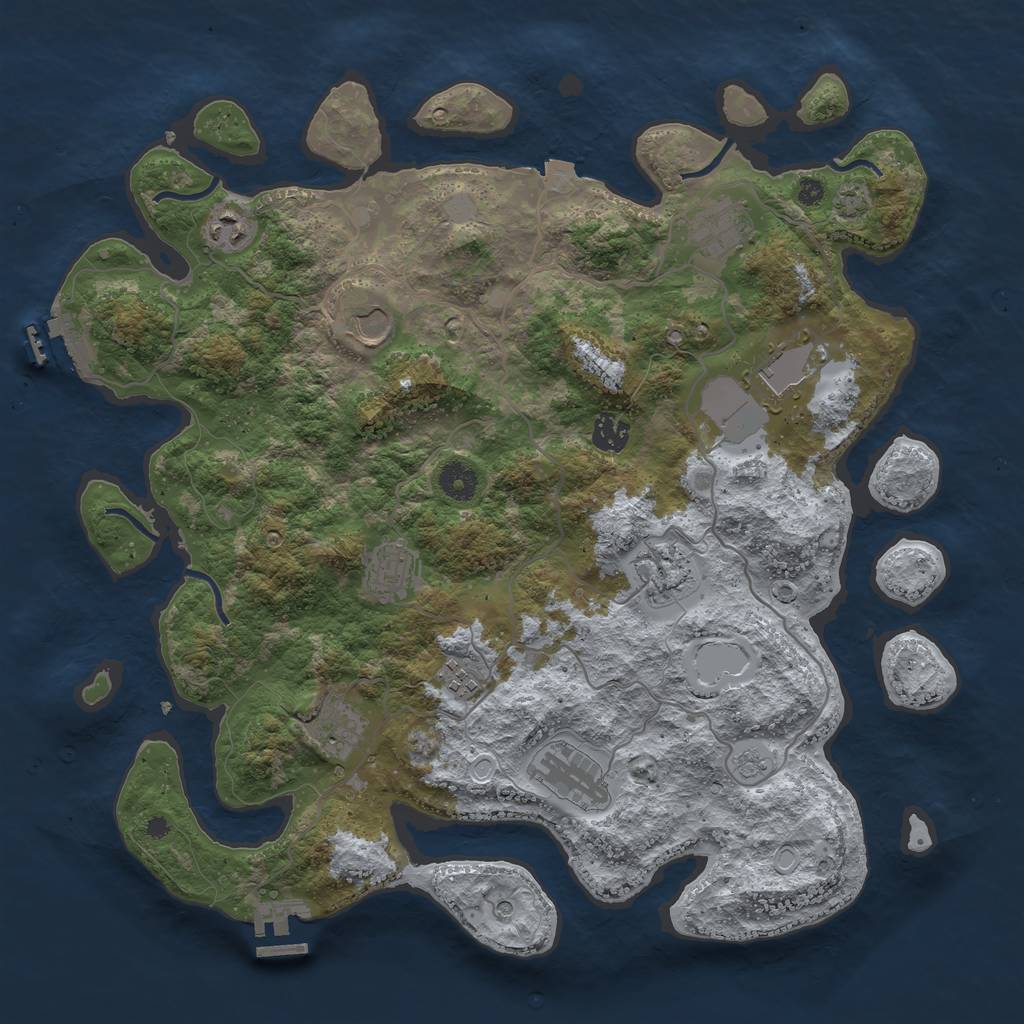 Rust Map: Procedural Map, Size: 4000, Seed: 486119128, 18 Monuments