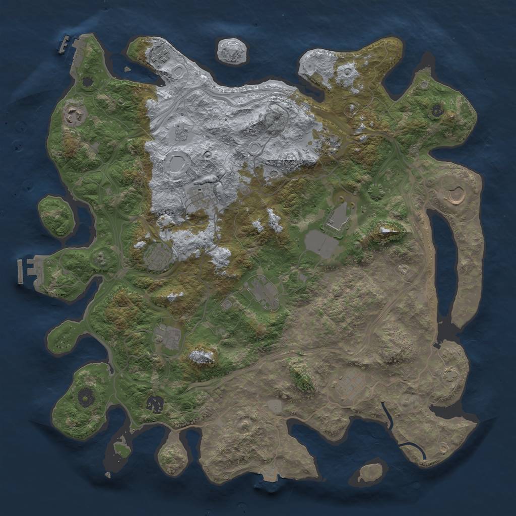 Rust Map: Procedural Map, Size: 4250, Seed: 552282632, 19 Monuments