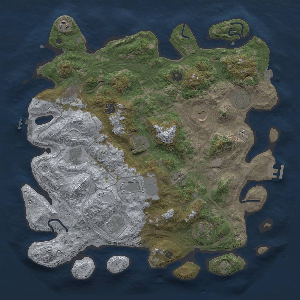 Rust Map: Procedural Map, Size: 4250, Seed: 1805743827, 19 Monuments