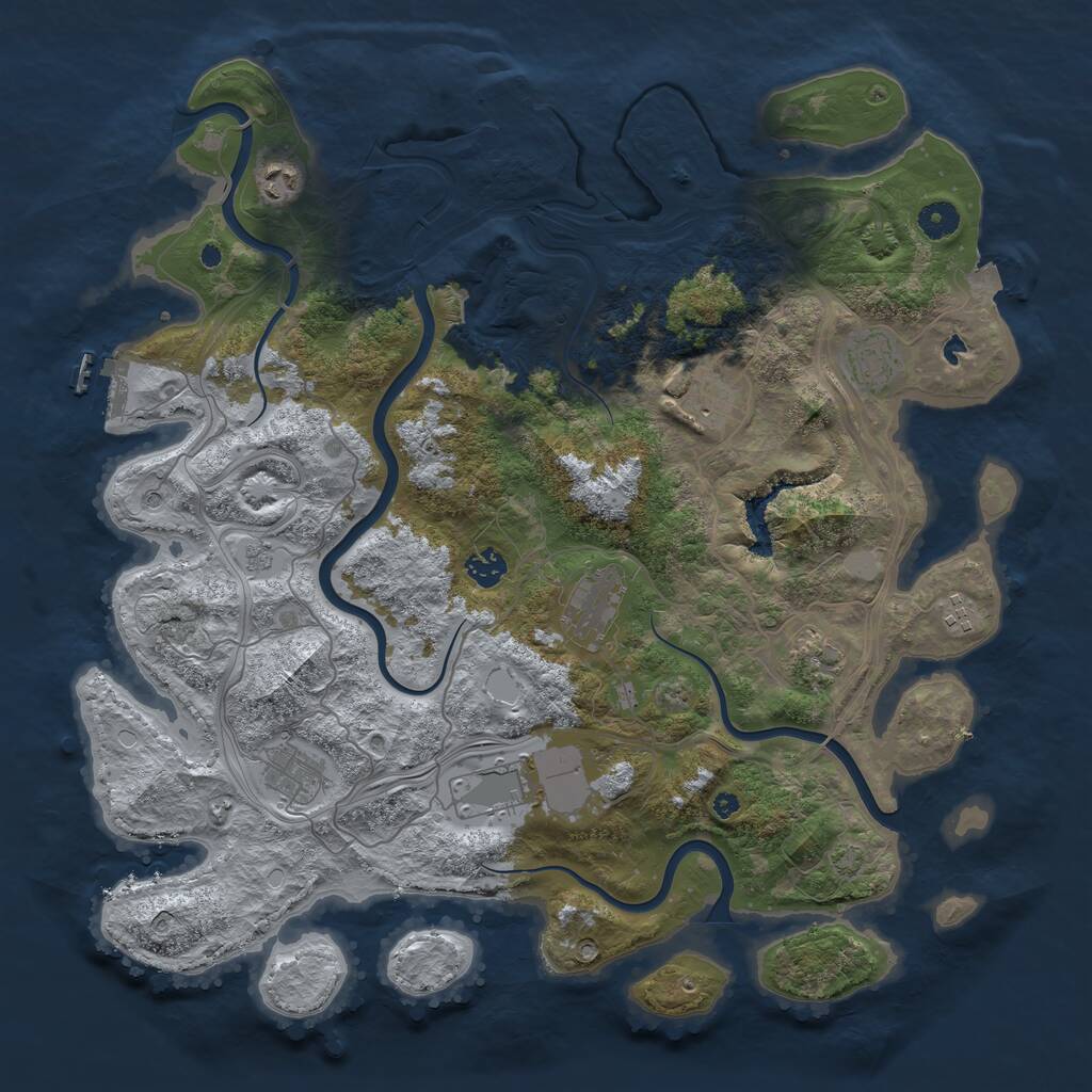 Rust Map: Procedural Map, Size: 4250, Seed: 1805743827, 15 Monuments