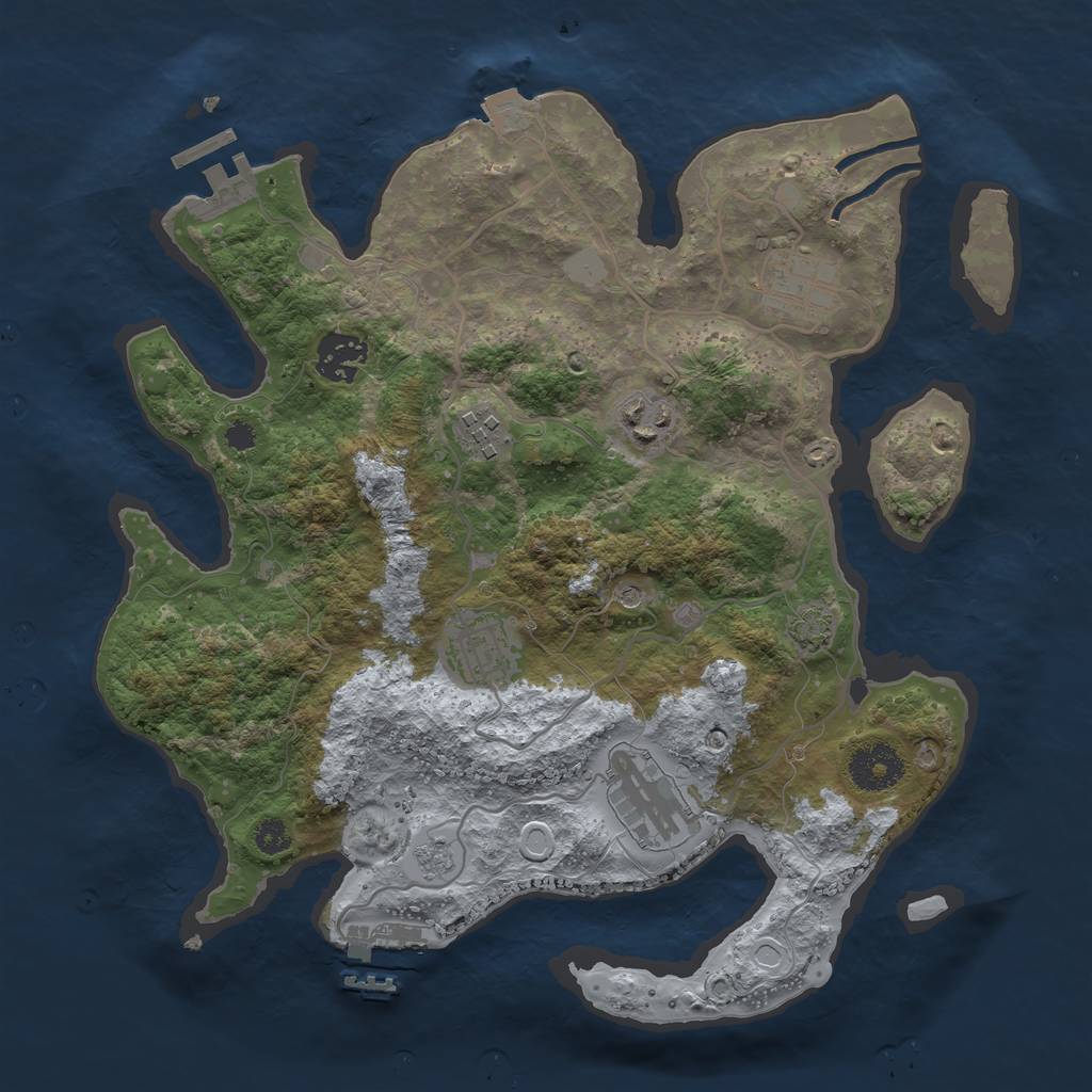 Rust Map: Procedural Map, Size: 3210, Seed: 2345343, 14 Monuments