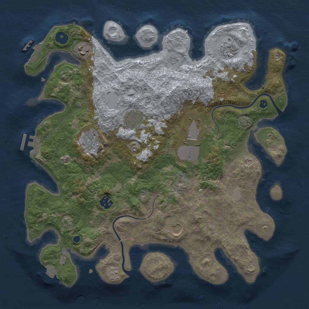 Rust Map: Procedural Map, Size: 3750, Seed: 2006151274, 14 Monuments
