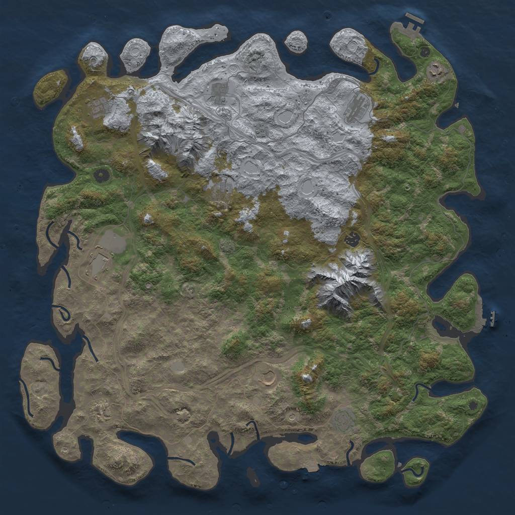 Rust Map: Procedural Map, Size: 5250, Seed: 329374979, 19 Monuments