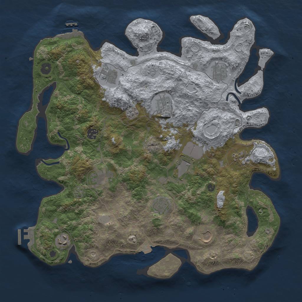 Rust Map: Procedural Map, Size: 4000, Seed: 4560, 19 Monuments