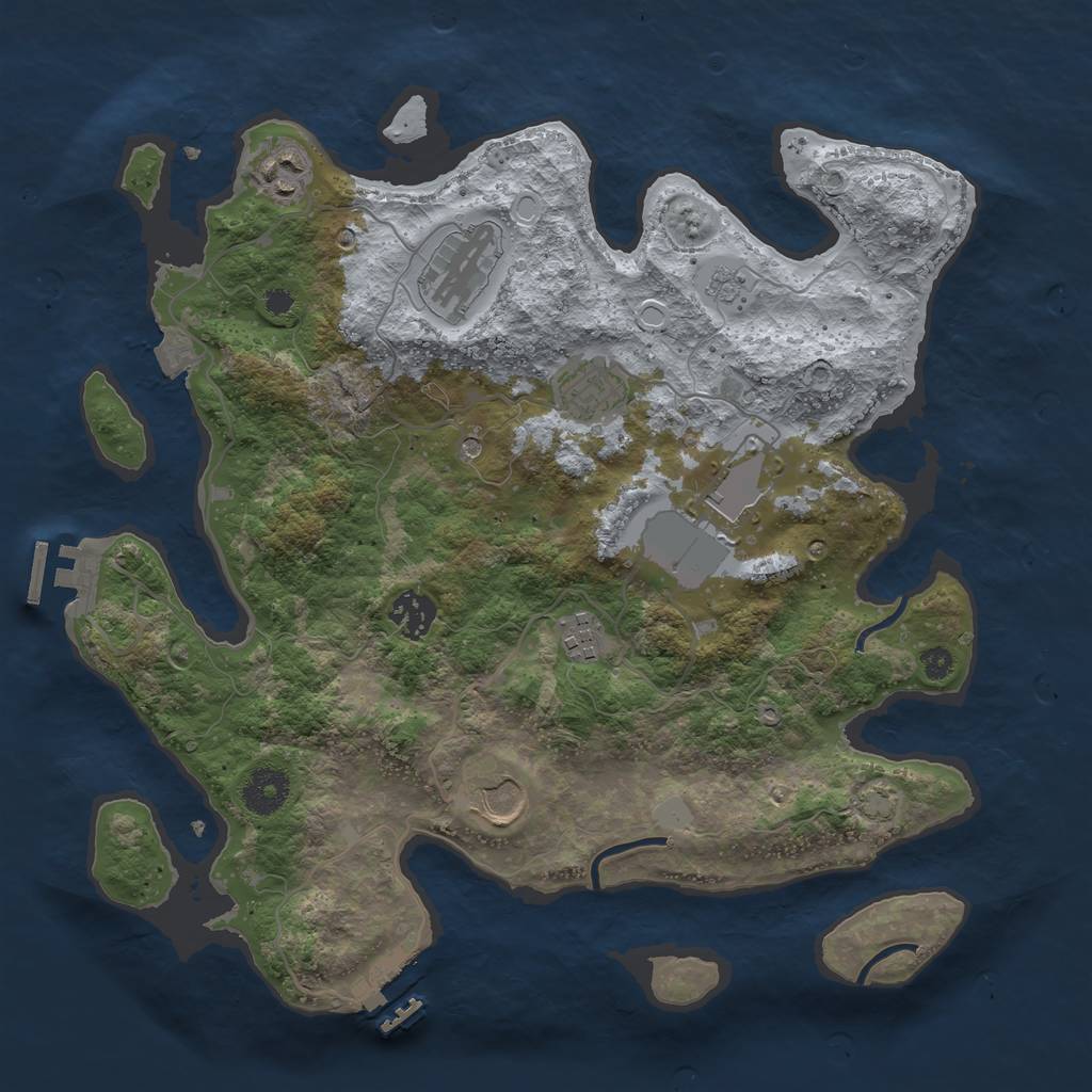 Rust Map: Procedural Map, Size: 3500, Seed: 897715929, 15 Monuments