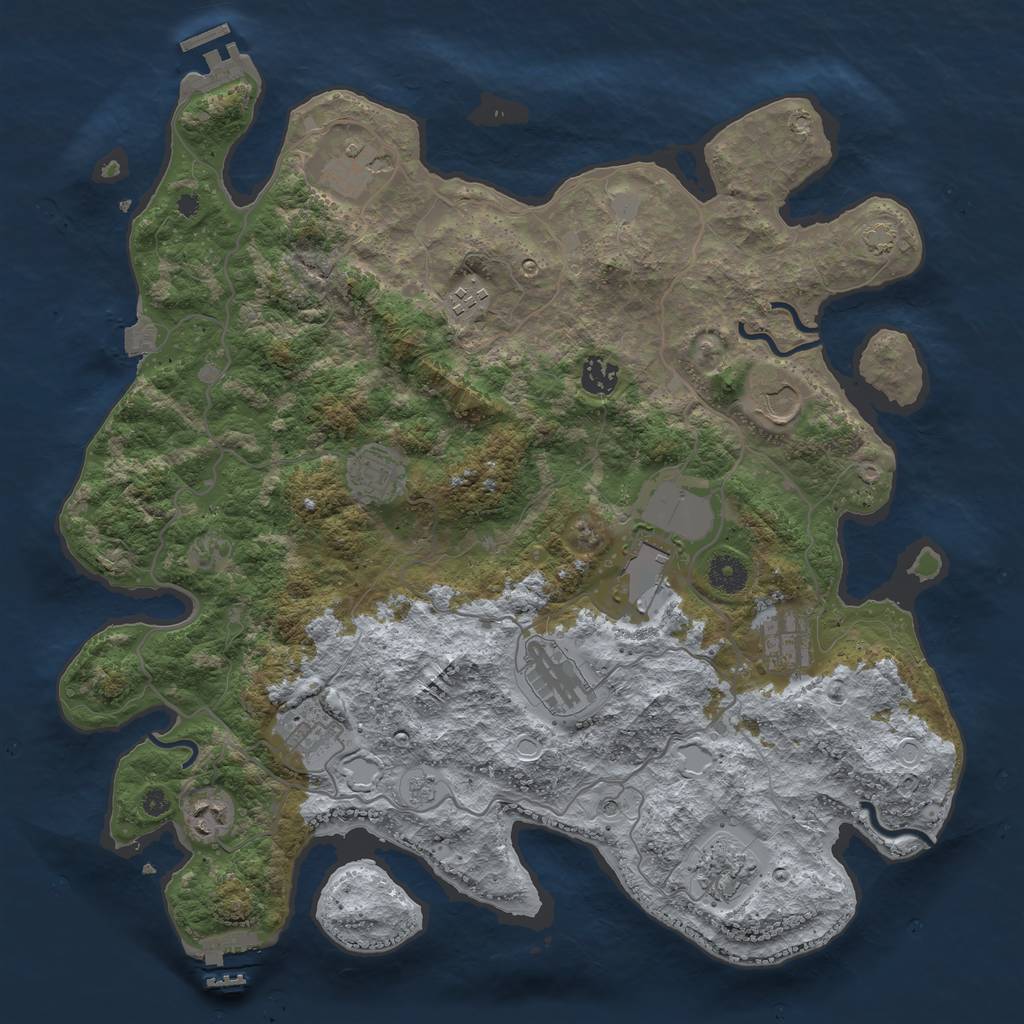 Rust Map: Procedural Map, Size: 4000, Seed: 152452, 19 Monuments