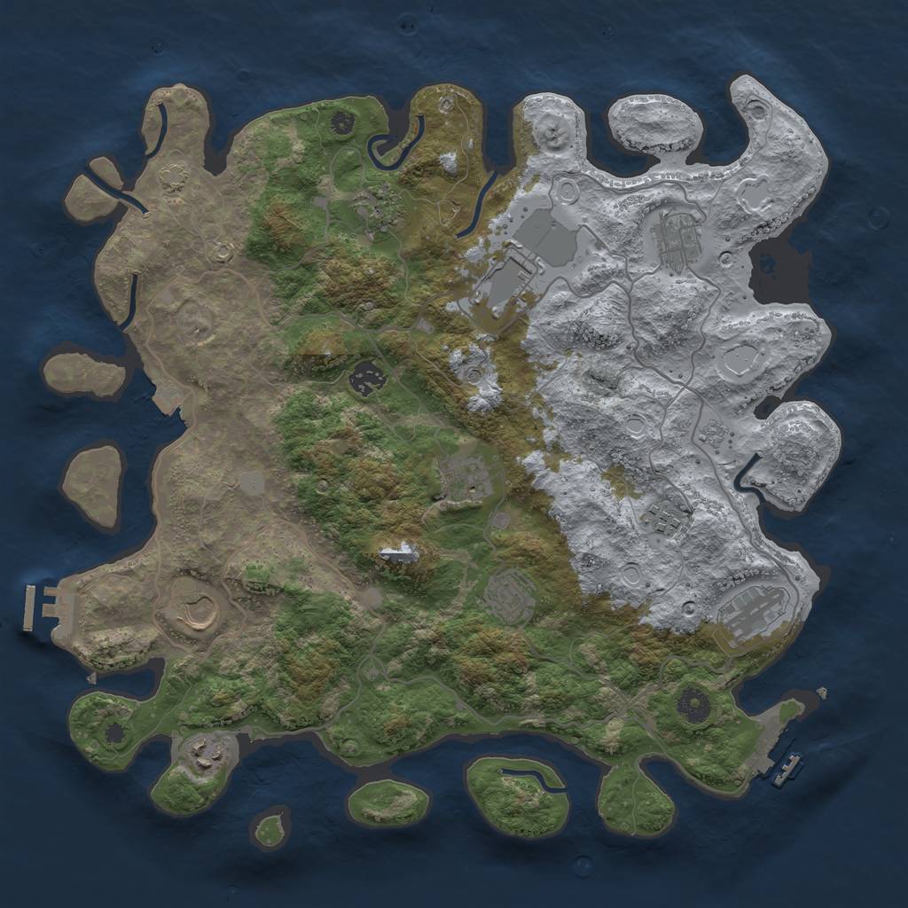 Rust Map: Procedural Map, Size: 4000, Seed: 1065356433, 18 Monuments