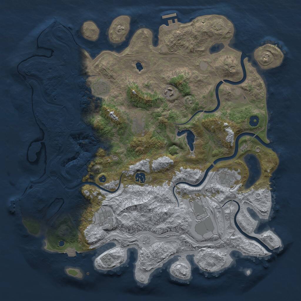 Rust Map: Procedural Map, Size: 4250, Seed: 45677769, 14 Monuments