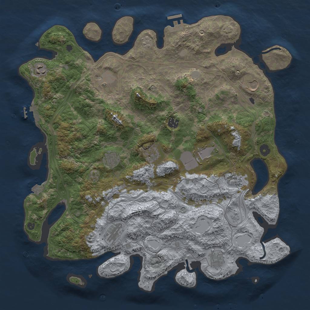 Rust Map: Procedural Map, Size: 4250, Seed: 45677769, 19 Monuments