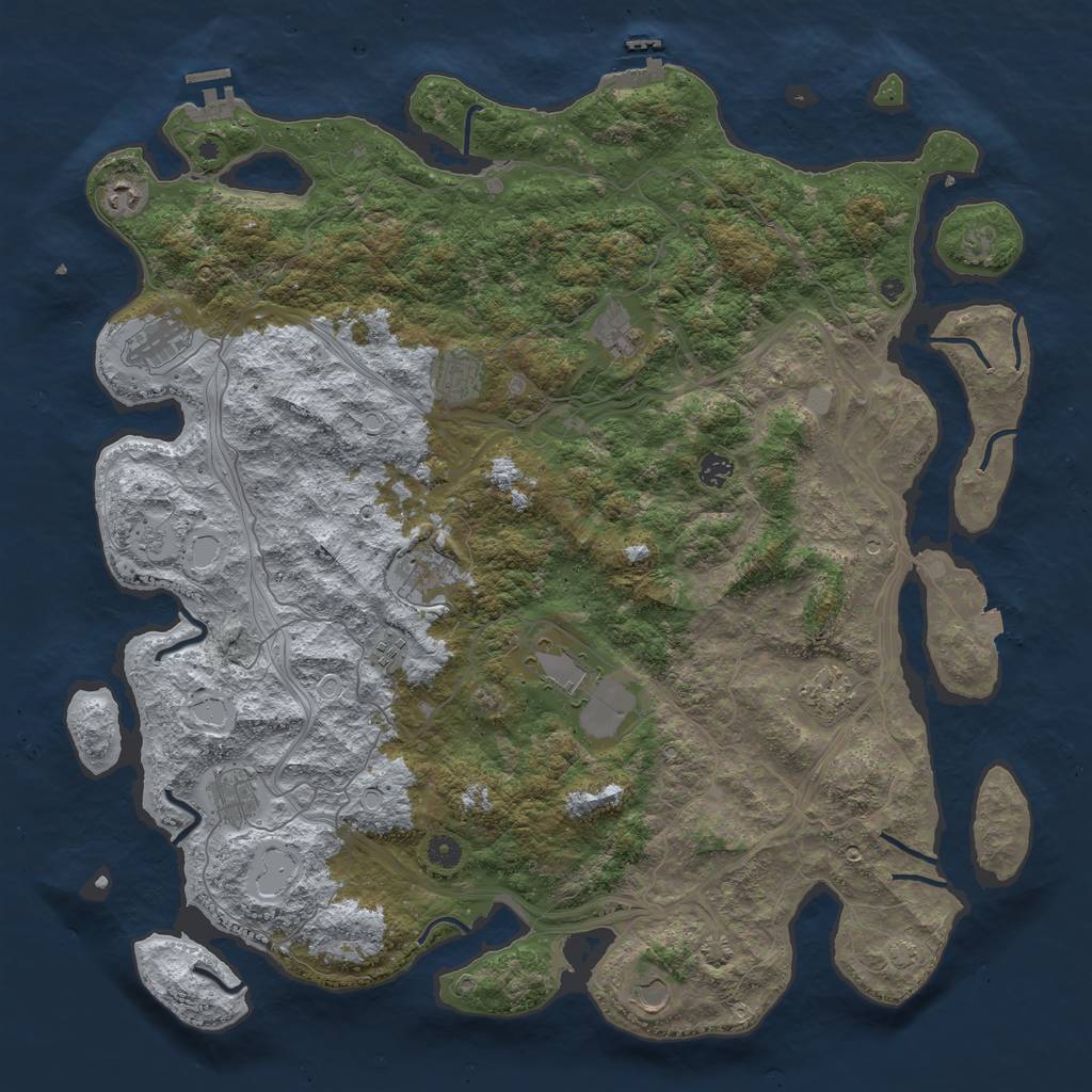 Rust Map: Procedural Map, Size: 4850, Seed: 71291943, 19 Monuments