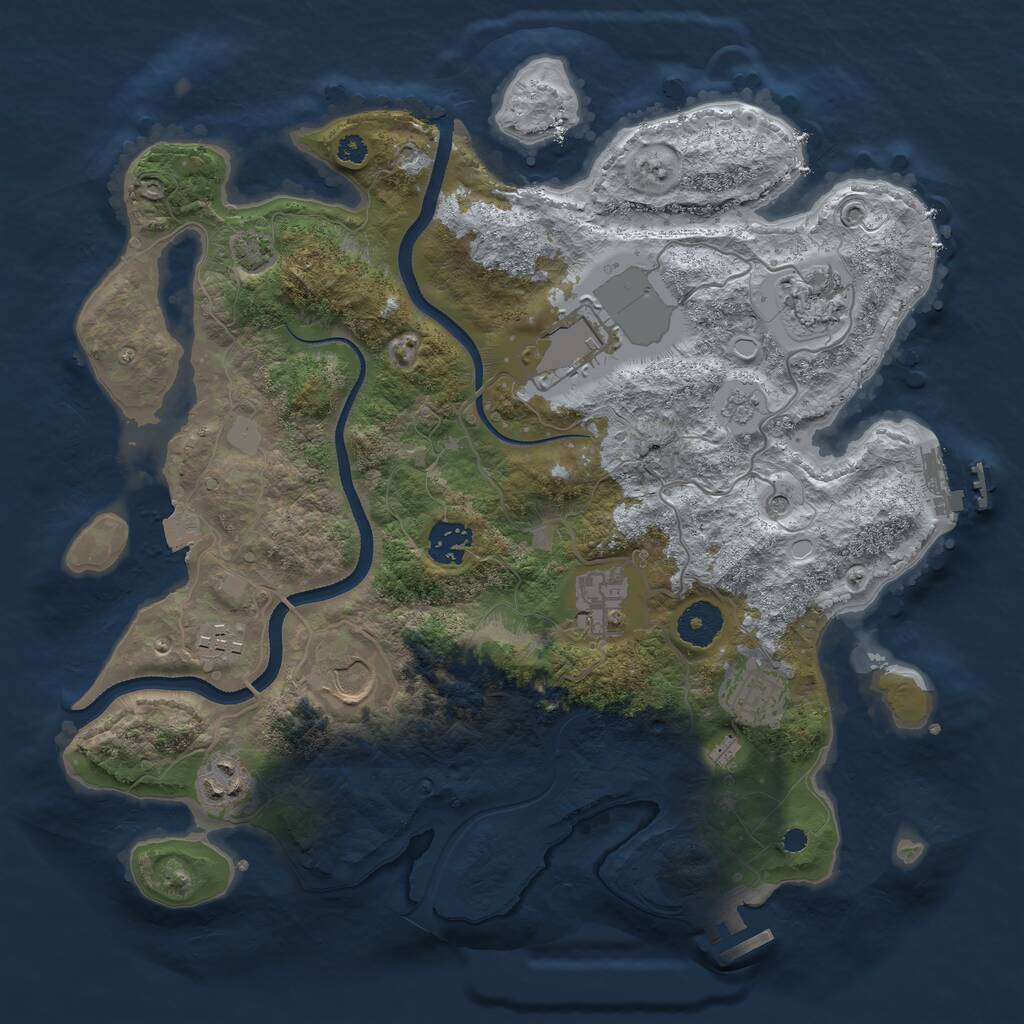 Rust Map: Procedural Map, Size: 3500, Seed: 1538983196, 14 Monuments