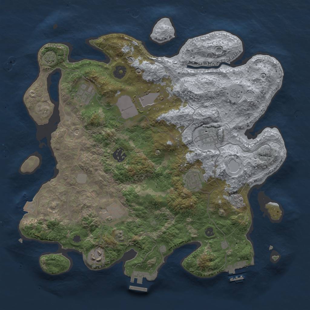 Rust Map: Procedural Map, Size: 3500, Seed: 1538983196, 16 Monuments