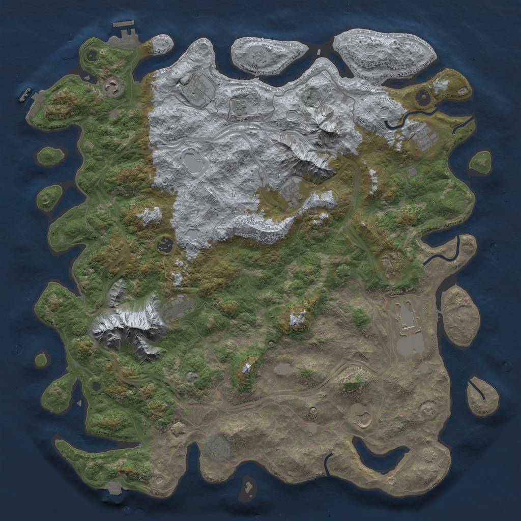 Rust Map: Procedural Map, Size: 5000, Seed: 1586544950, 19 Monuments