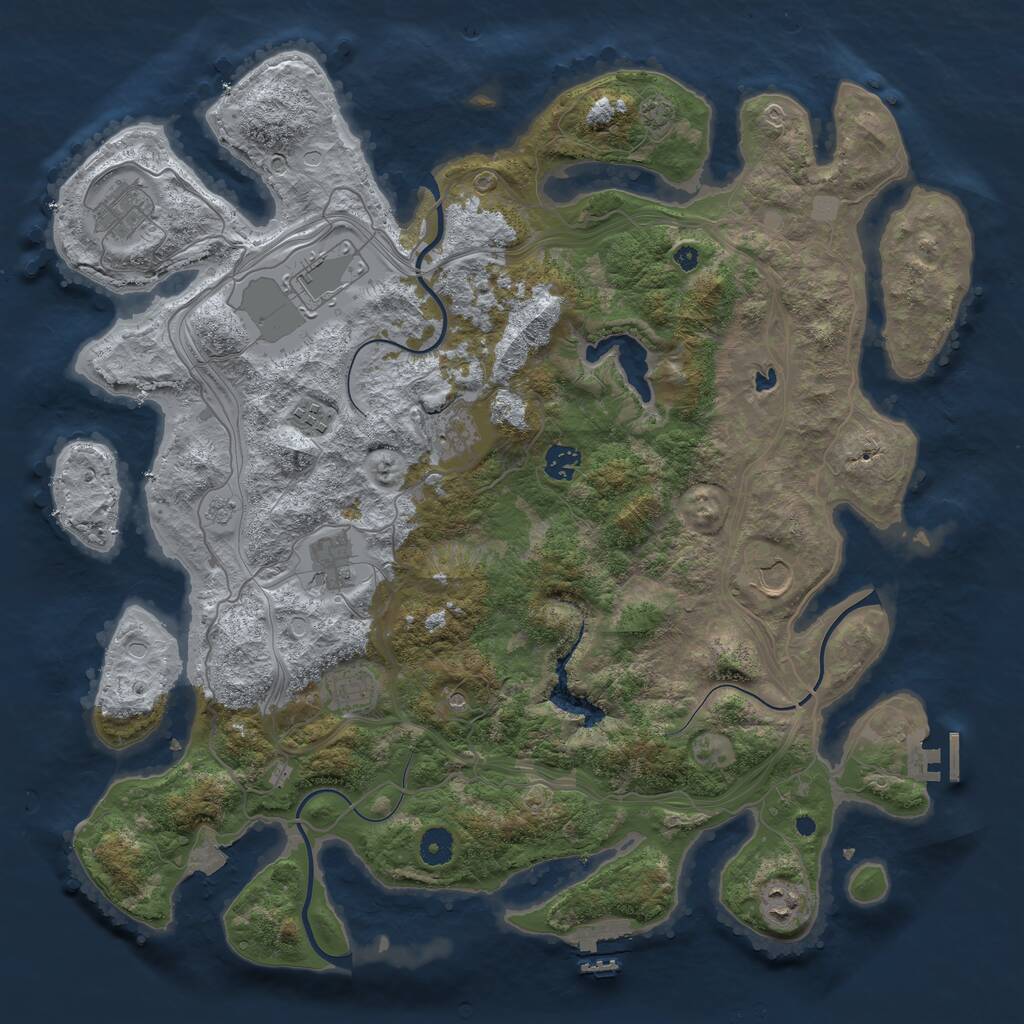 Rust Map: Procedural Map, Size: 4250, Seed: 1179688017, 15 Monuments
