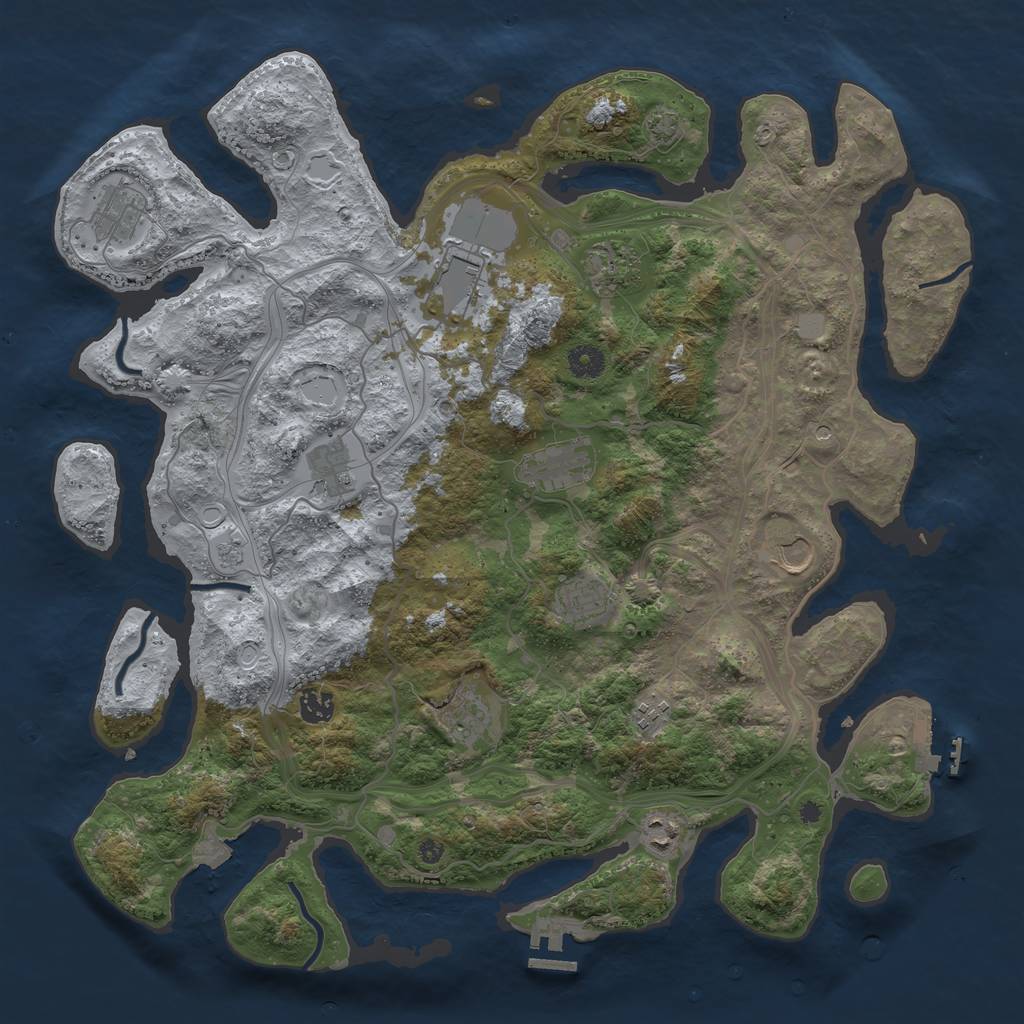 Rust Map: Procedural Map, Size: 4250, Seed: 1179688017, 19 Monuments