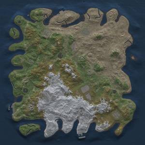 Thumbnail Rust Map: Procedural Map, Size: 4500, Seed: 1307336843, 19 Monuments