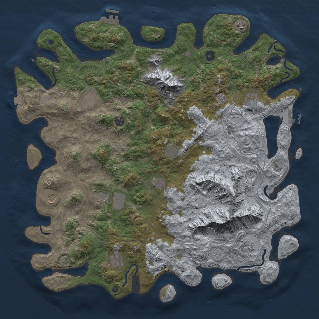 Rust Map: Procedural Map, Size: 5000, Seed: 67100158, 19 Monuments