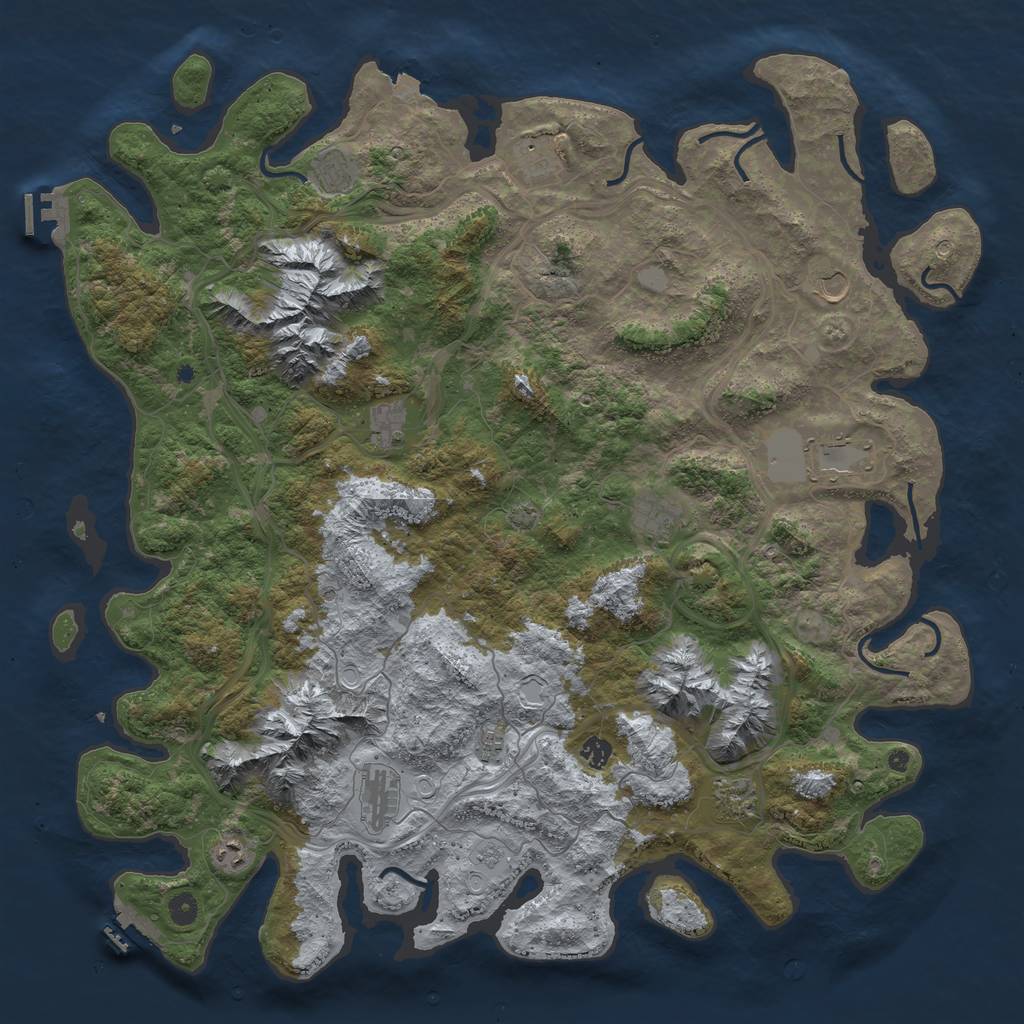 Rust Map: Procedural Map, Size: 5000, Seed: 47110815, 19 Monuments