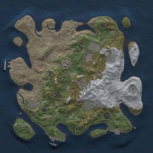 Thumbnail Rust Map: Procedural Map, Size: 3500, Seed: 58421182, 16 Monuments