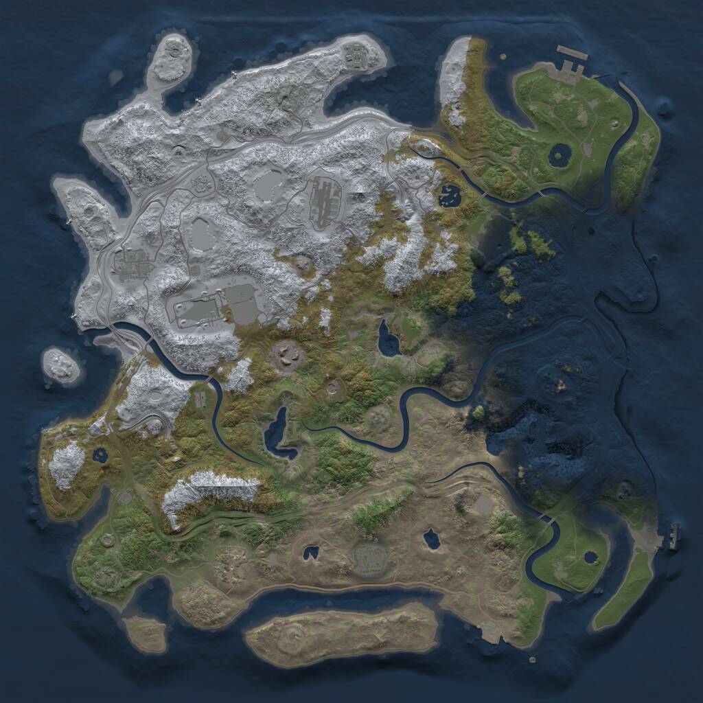 Rust Map: Procedural Map, Size: 4500, Seed: 1103347901, 15 Monuments