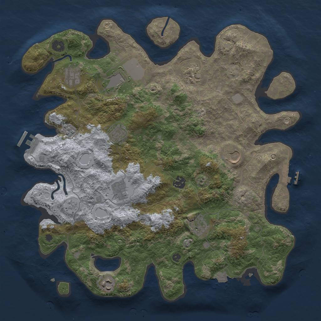 Rust Map: Procedural Map, Size: 3850, Seed: 1479535890, 18 Monuments