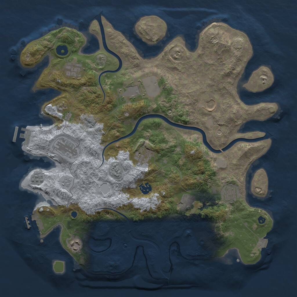 Rust Map: Procedural Map, Size: 3850, Seed: 1479535890, 16 Monuments