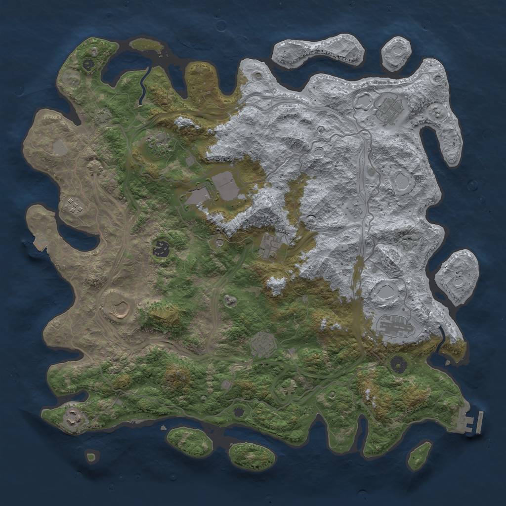 Rust Map: Procedural Map, Size: 4500, Seed: 133769, 17 Monuments