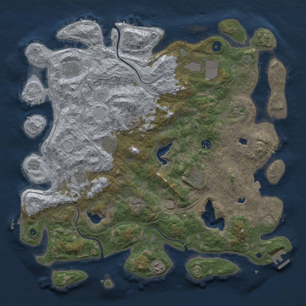 Rust Map: Procedural Map, Size: 4500, Seed: 1577458334, 15 Monuments