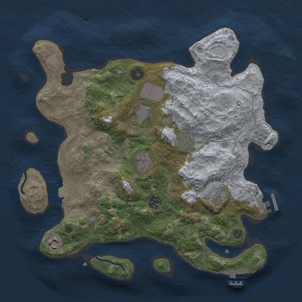 Rust Map: Procedural Map, Size: 3500, Seed: 536127007, 15 Monuments