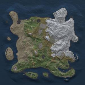 Thumbnail Rust Map: Procedural Map, Size: 3500, Seed: 536127007, 15 Monuments