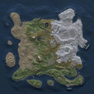 Thumbnail Rust Map: Procedural Map, Size: 3500, Seed: 536127007, 13 Monuments