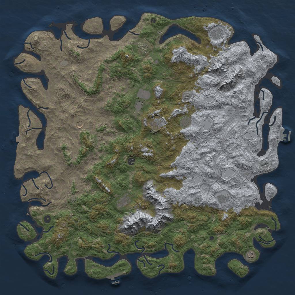 Rust Map: Procedural Map, Size: 6000, Seed: 19118, 19 Monuments