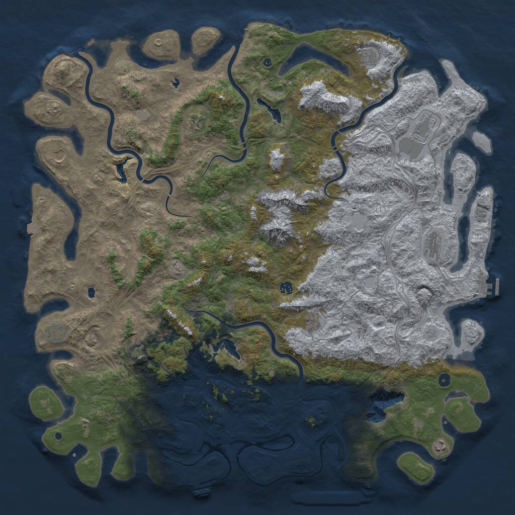 Rust Map: Procedural Map, Size: 6000, Seed: 19118, 17 Monuments
