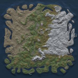 Thumbnail Rust Map: Procedural Map, Size: 6000, Seed: 19118, 19 Monuments