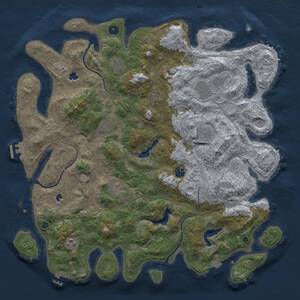 Thumbnail Rust Map: Procedural Map, Size: 4500, Seed: 93244133, 15 Monuments